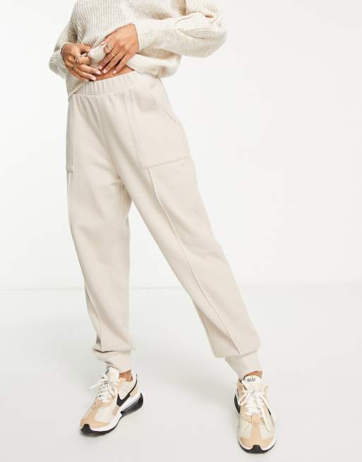 ASOS DESIGN super soft seamed sweatpants in warm cream