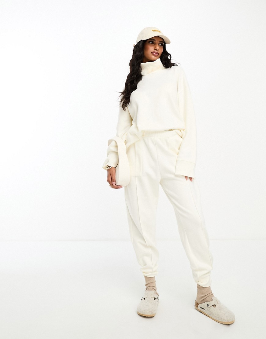 Asos Design Super Soft Seamed Sweatpants In Winter White - Part Of A Set