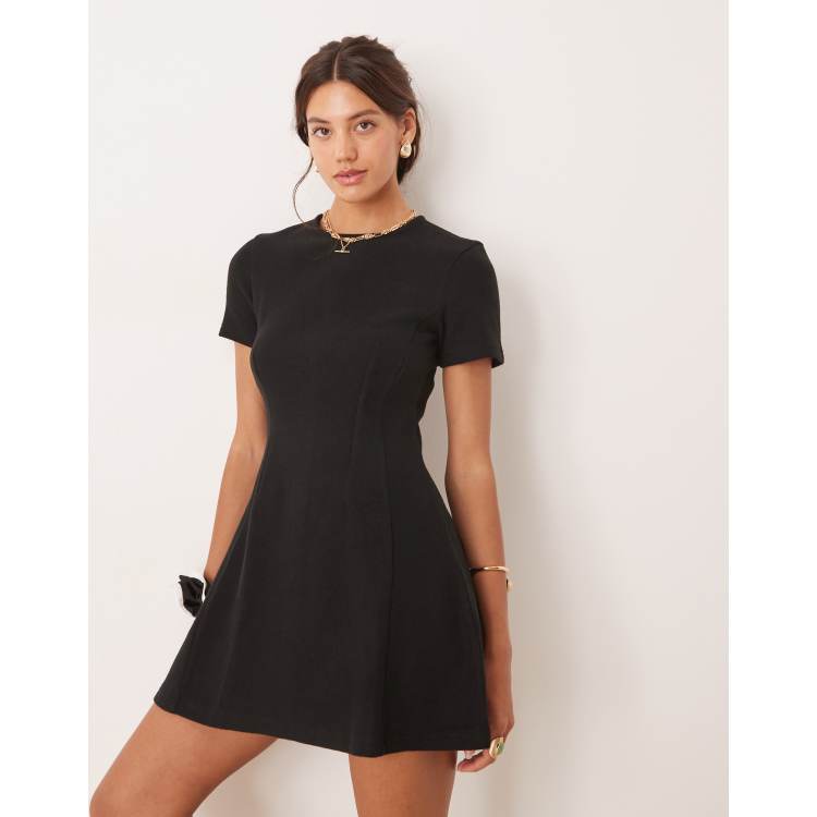 fit and flare dresses with short sleeves Short sleeve white fit and flare midi dress 1770 main image 0