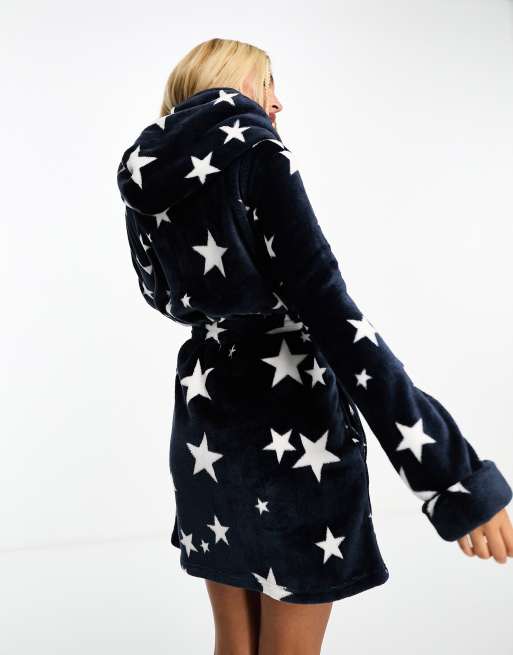 Fleece Star Long Dressing Gown