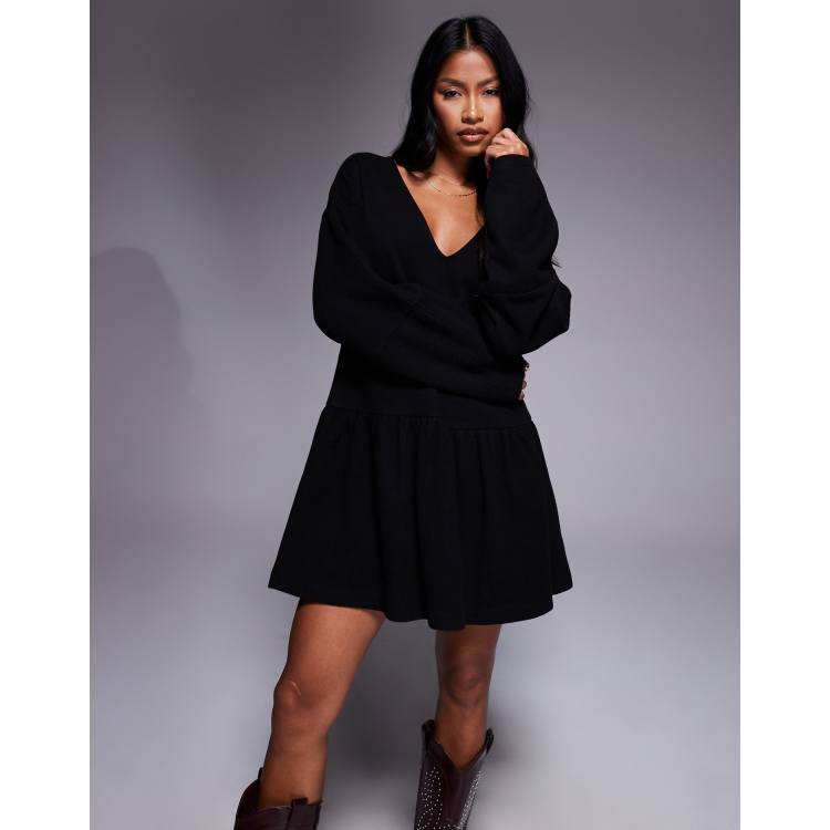 asos design soft mini dress with waist detail ASOS DESIGN soft mini dress with godet detail and belt