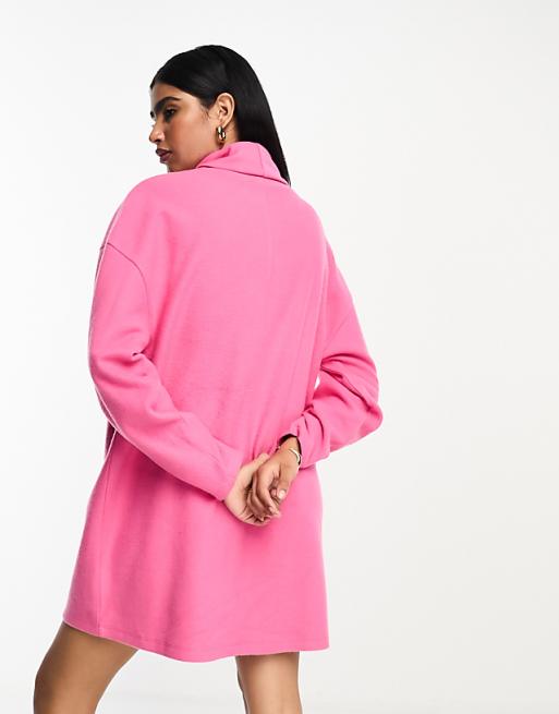 baby pink bell sleeve turtle neck dress Ruched & Ready sculpting mock mesh cape and twisted skirt detailing mini in Stay comfortable BELONGSCI Women's Sweet & Cute