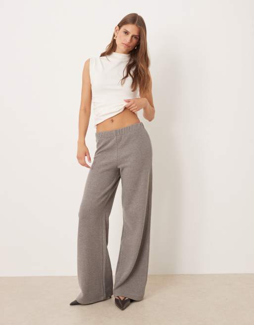 ASOS DESIGN super soft wide leg pants in cream - part of a set