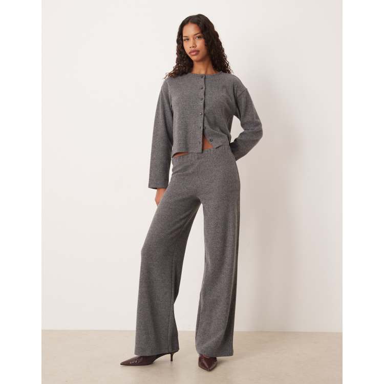 ASOS DESIGN super soft wide leg pants in grey ASOS