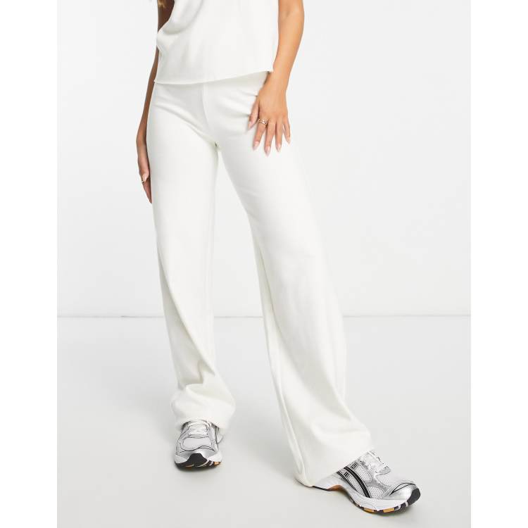 ASOS DESIGN super soft wide leg pants in winter white - part of a