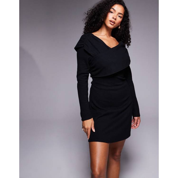 asos wrap dress midi ASOS Design supersoft Wrap Front Midi Dress in Black