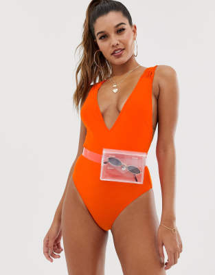 orange swimsuit asos