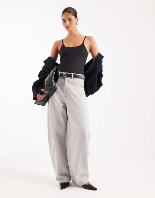 ASOS DESIGN - Super vormgevende body met camibandjes in zwart , 4 van 4