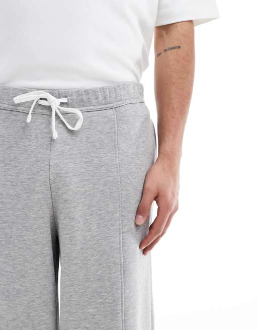 ASOS DESIGN super wide sweatpants in gray heather