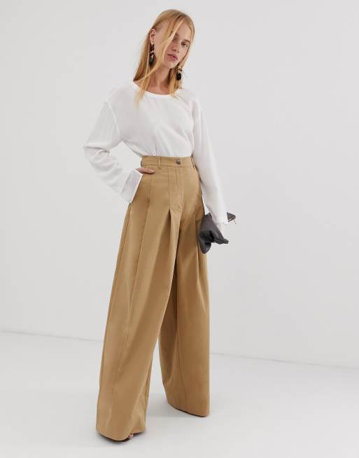 ASOS DESIGN super wide leg cargo pants in premium cloth