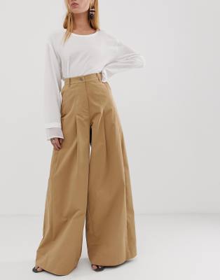 extra long wide leg trousers