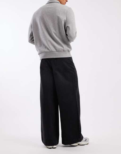 ASOS DESIGN super wide leg jeans in black, 3 of 5