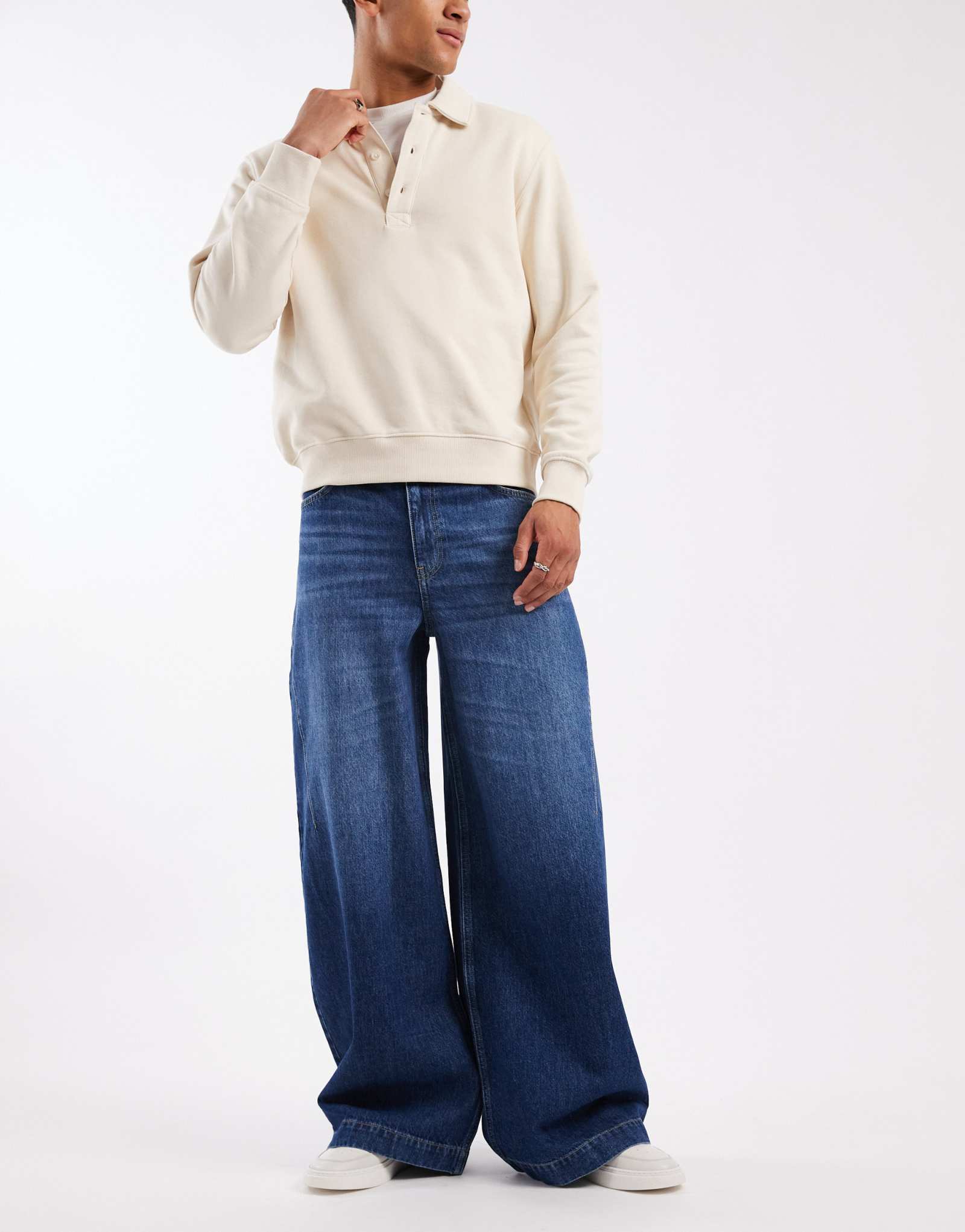 Джинсы ASOS DESIGN широкие темно-синие