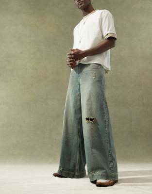 【Honi Anne】Tint Washing Wide Denim Pants Honi Anne(ホーニアン) - ティントウォッシュ加工ワイドデニム