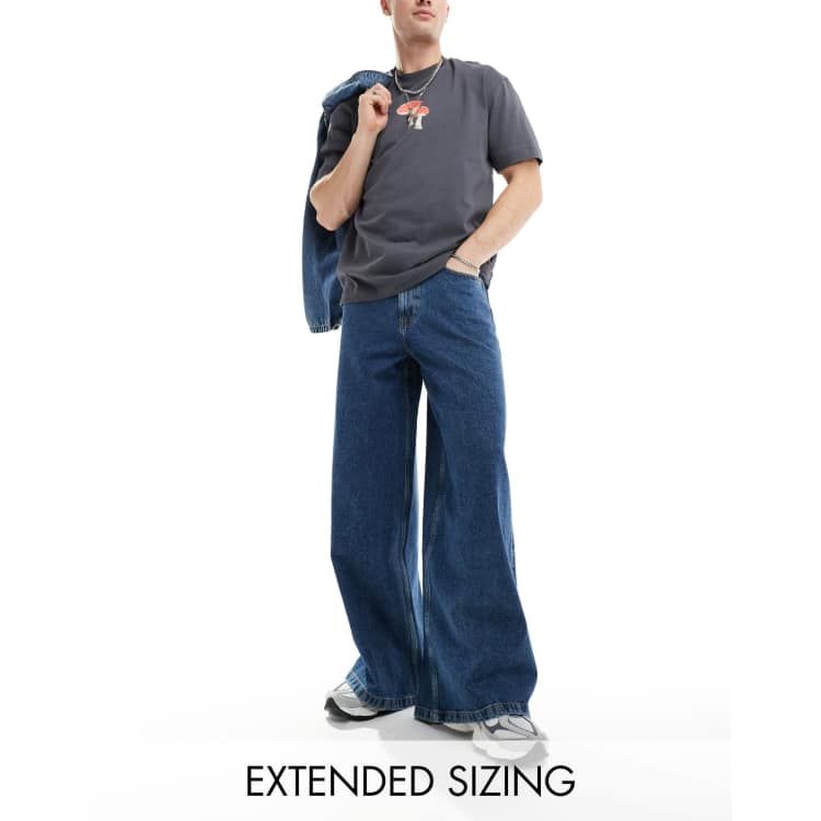 [ ] Womens Super Wide-fit Mid-blue Jeans ★人気★ Women's Mid-rise Super Wide Leg Jeans - Universal Thread