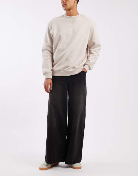 ASOS DESIGN super wide leg jeans in washed brown - view 1