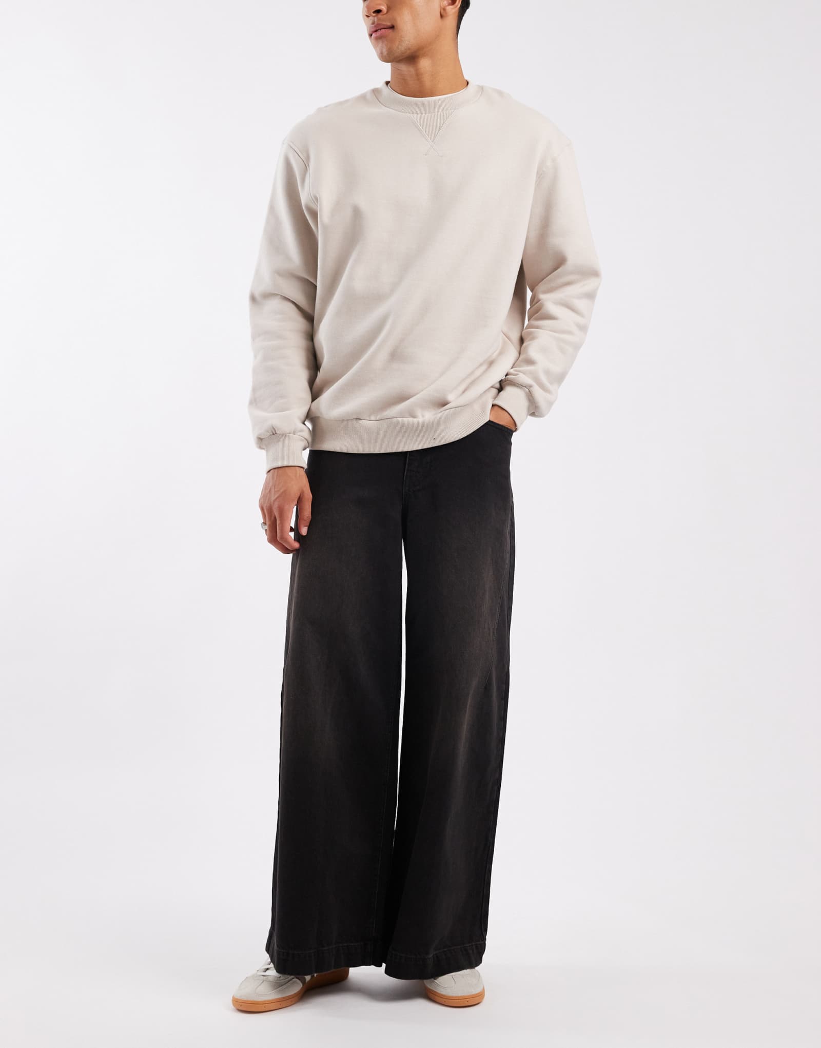 ДИЗАЙНЕРСКИЕ сверхширокие джинсы ASOS коричневого цвета, застиранные