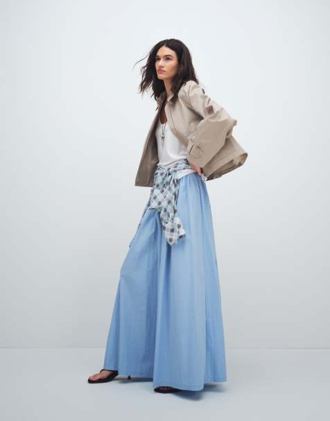 ASOS DESIGN super wide leg pants in blue - view 1