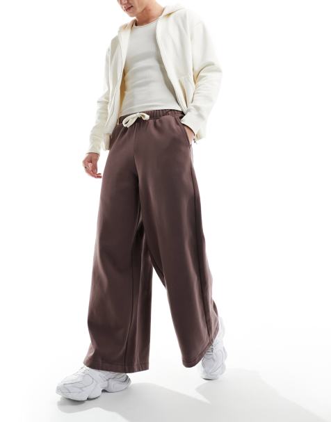 ASOS DESIGN super wide leg pants in brown - view 1