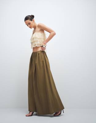 Asos Design Super Wide Leg Pants In Brown