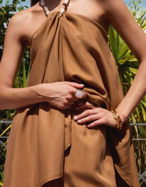 ASOS DESIGN super wide leg pants in camel - part of a set, 2 of 4