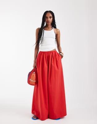 Asos Design Super Wide Leg Pants In Multi