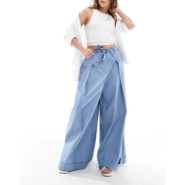 Belted wide pants【Charcoal gray】
