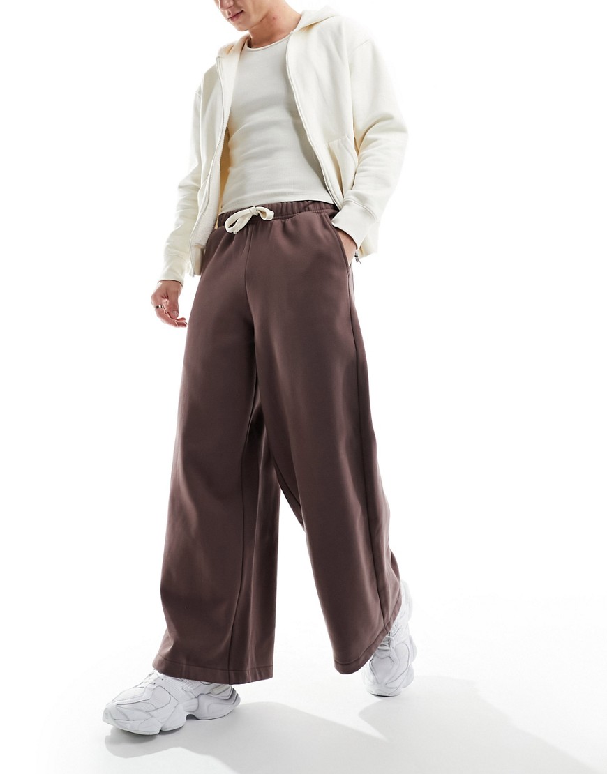 ASOS DESIGN super wide leg trousers in brown