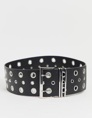 eyelet black belt