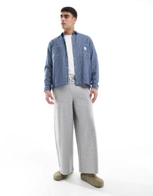 ASOS DESIGN super wide sweatpants in gray heather