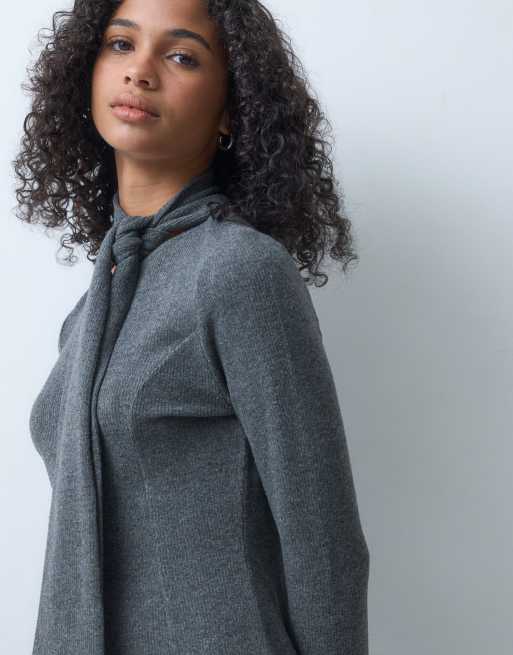 ASOS DESIGN superblød cardigan-top med halsdetalje og knapper i kulgrå, 5 af 5