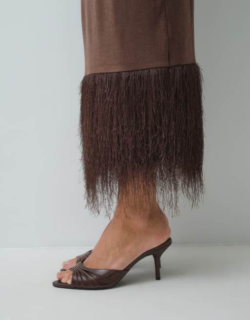 ASOS DESIGN superblød midikjole i chokolade, 4 af 5