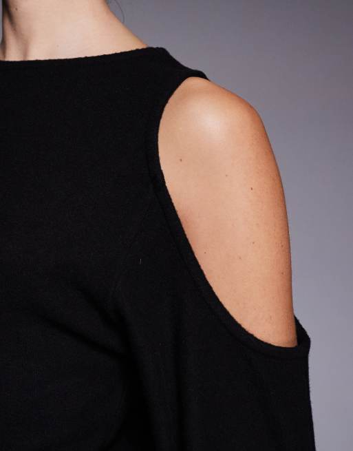 ASOS DESIGN - Superblød sort minikjole med cold shoulder-snit, 2 af 4