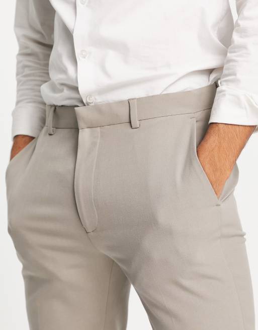 ASOS DESIGN – Supereng geschnittene Anzughose in Pilzbraun, 3 von 4