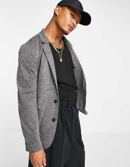 ASOS DESIGN – Superenger Jersey-Blazer in Blau