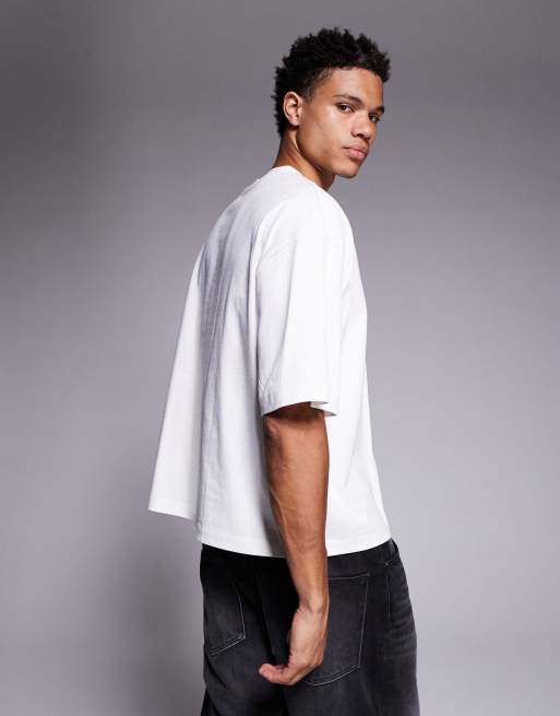 ASOS DESIGN - Superkraftig og oversized cremehvid T-shirt med firkantet pasform   , 3 af 5