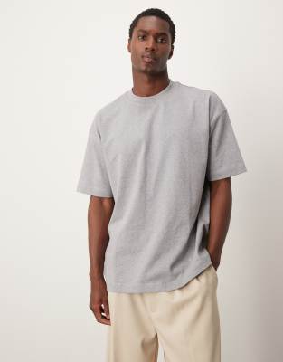 ASOS DESIGN - Superkraftig og oversized gråmeleret T-shirt - view 1
