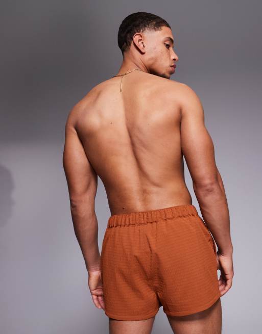 ASOS DESIGN – Superkurze Badeshorts in Orange, 3 von 4