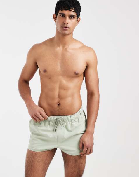 ASOS DESIGN – Superkurze Badeshorts in Salbeigrün - view 1
