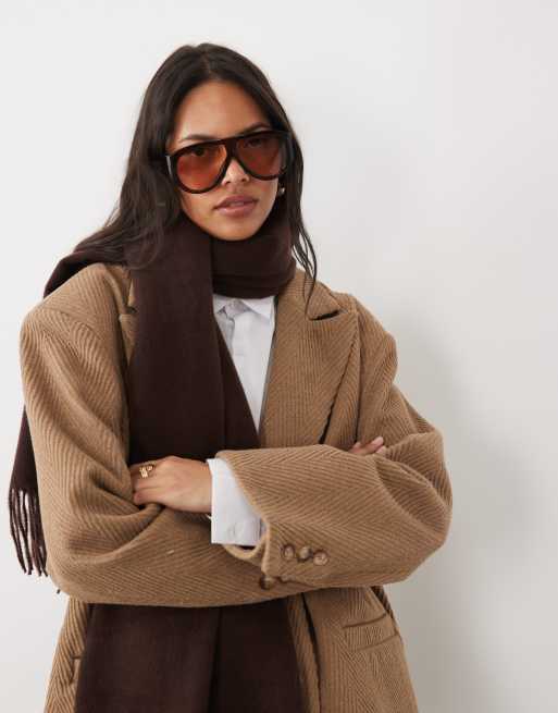 ASOS DESIGN supermjuk scarf i chokladbrun, 3 av 3