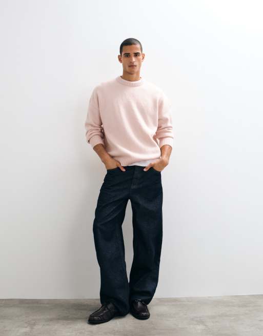 ASOS DESIGN superoversize stickad tröja i rosa melerad, 2 av 5