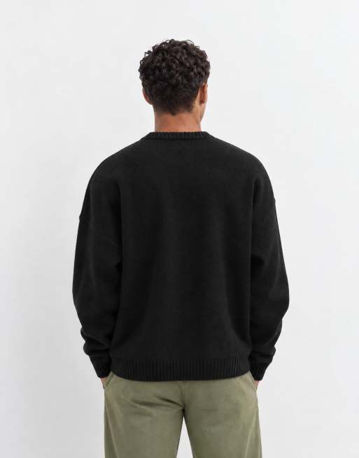 ASOS DESIGN superoversize stickad tröja i svart, 9 av 10