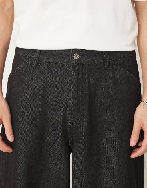 ASOS DESIGN - Superposede jeans i sort skyllevask, 5 af 5