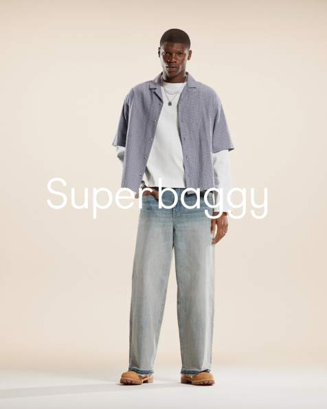 ASOS DESIGN - Superposede jeans med lilla farve i lyseblå vask - view 1