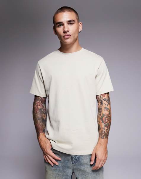 ASOS DESIGN – Superschweres Regular-Fit-T-Shirt in Steinbeige - view 1