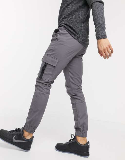ASOS DESIGN - Superskinny cargo-joggingbroek met wassing in zwart