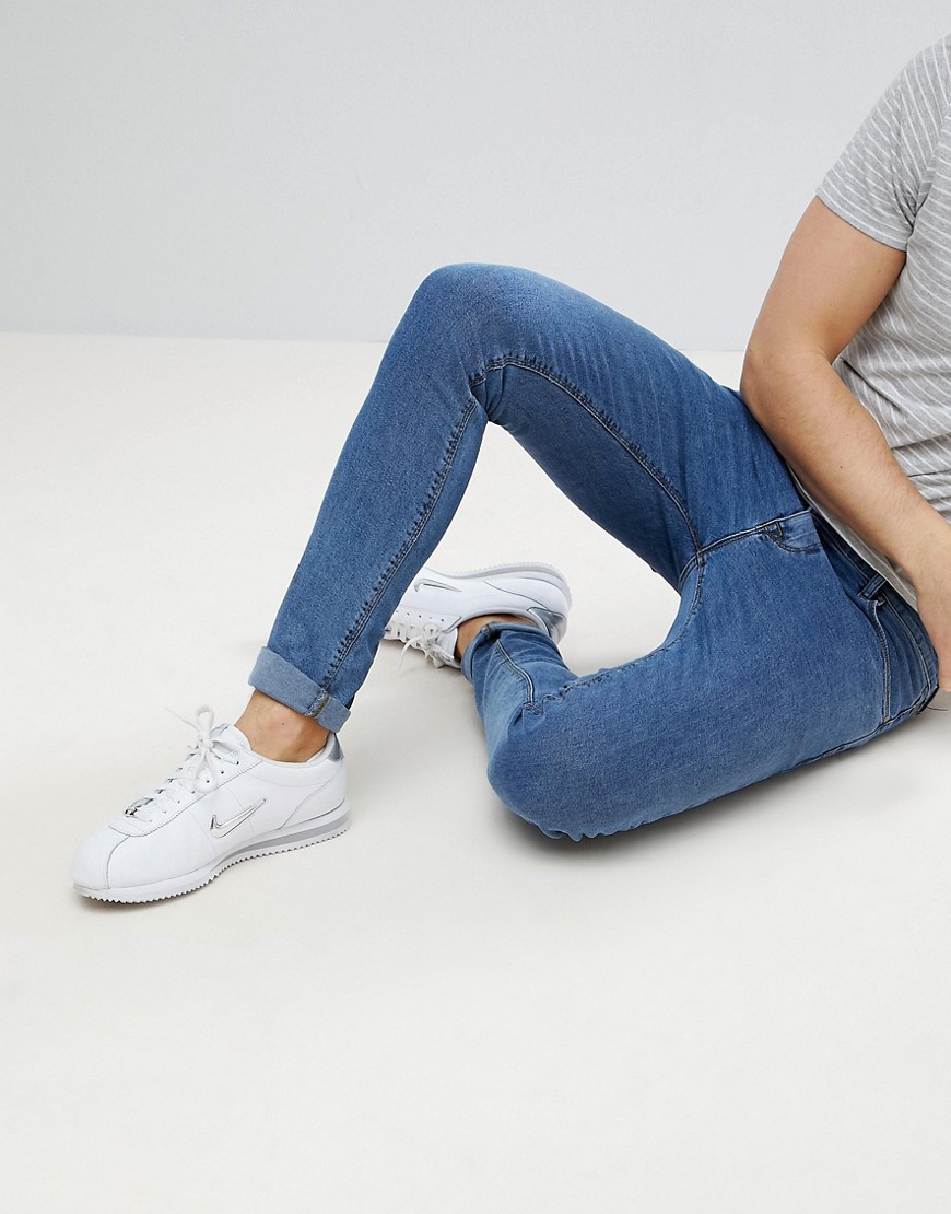 ASOS Design - Superskinny jeans in retro mid wash-Blauw