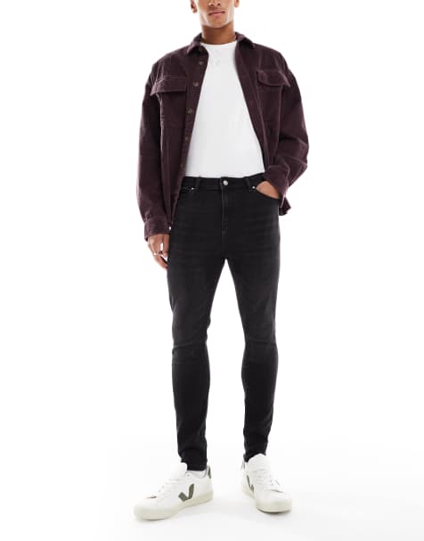 ASOS DESIGN - Superskinny jeans met powerstretch in zwart met wassing - view 1