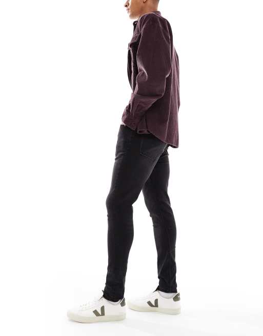 ASOS DESIGN - Superskinny jeans met powerstretch in zwart met wassing, 3 van 5