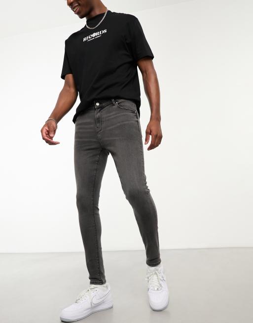 ASOS DESIGN - Superskinny jeans met powerstretch in zwart met wassing